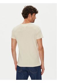 Tommy Jeans T-Shirt DM0DM04411 Beżowy Slim Fit. Kolor: beżowy. Materiał: bawełna