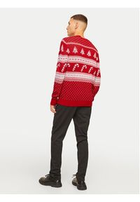 Jack & Jones Sweter Xmas Gabriel 12266118 Czerwony Regular Fit. Kolor: czerwony. Materiał: syntetyk #5