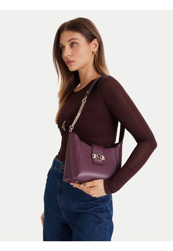 Guess Torebka Jane HWVG98 91010 Fioletowy. Kolor: fioletowy. Materiał: skórzane