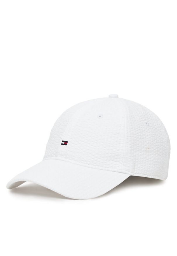 TOMMY HILFIGER - Tommy Hilfiger Czapka z daszkiem Flag Seersucker 6 Panel AM0AM13427 Biały. Kolor: biały. Materiał: materiał, poliester