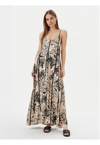 Maaji Sukienka letnia Sepia Fiori Lily PT1930CLD001 Beżowy Relaxed Fit. Kolor: beżowy. Materiał: len. Sezon: lato #4