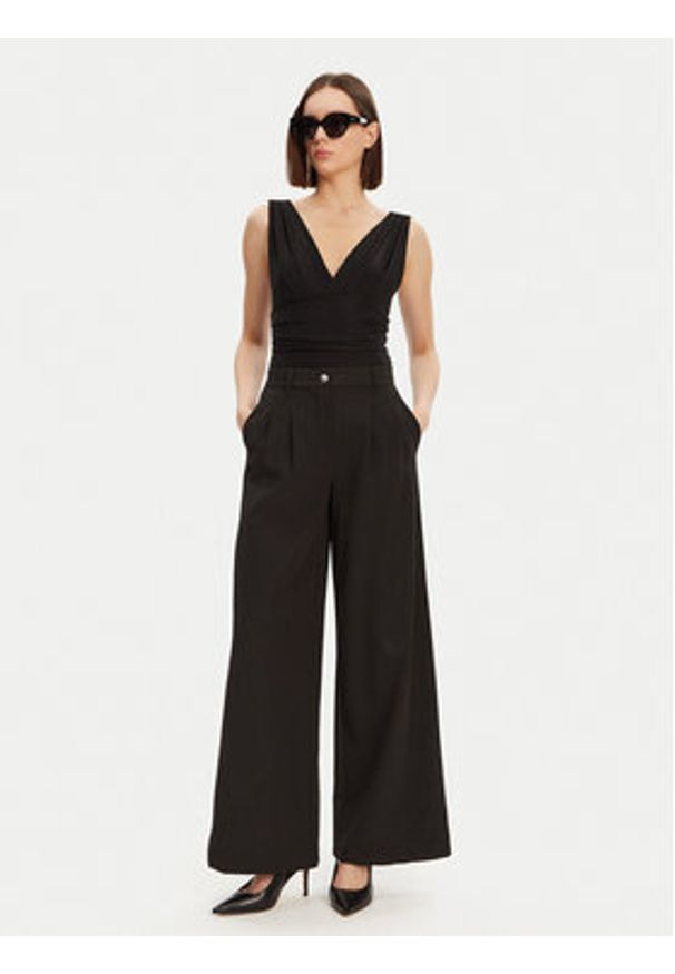 Guess Spodnie palazzo W5GB02 WH9Y2 Czarny Wide Leg. Kolor: czarny. Materiał: syntetyk