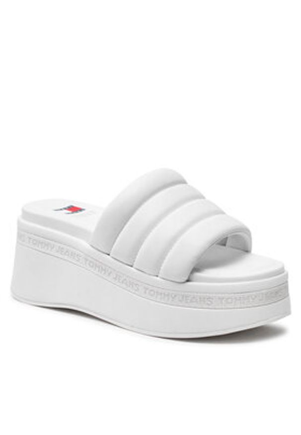 Tommy Jeans Klapki Tjw Wedge Sandal EN0EN02455 Écru. Materiał: skóra