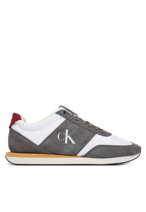 Calvin Klein Sneakersy Retro Runner Band Lth-Su HM0HM02212 Szary. Kolor: szary. Materiał: zamsz, skóra
