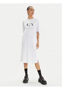 Armani Exchange Sukienka codzienna 3DYA79 YJ3RZ 1000 Biały Relaxed Fit. Okazja: na co dzień. Kolor: biały. Materiał: bawełna. Typ sukienki: proste. Styl: casual #5