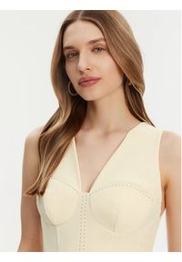 Elisabetta Franchi Sukienka koktajlowa AB-706-51E2-DC7 Żółty Slim Fit. Kolor: żółty. Materiał: syntetyk. Styl: wizytowy