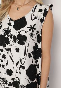 Born2be - Czarna Pudełkowa Sukienka Bez Rękawów z Dodatkiem Lnu Zdobiona Cyrkoniami Vedellin. Okazja: na co dzień. Kolor: czarny. Materiał: len. Długość rękawa: bez rękawów. Wzór: aplikacja. Styl: elegancki, casual, wizytowy #5