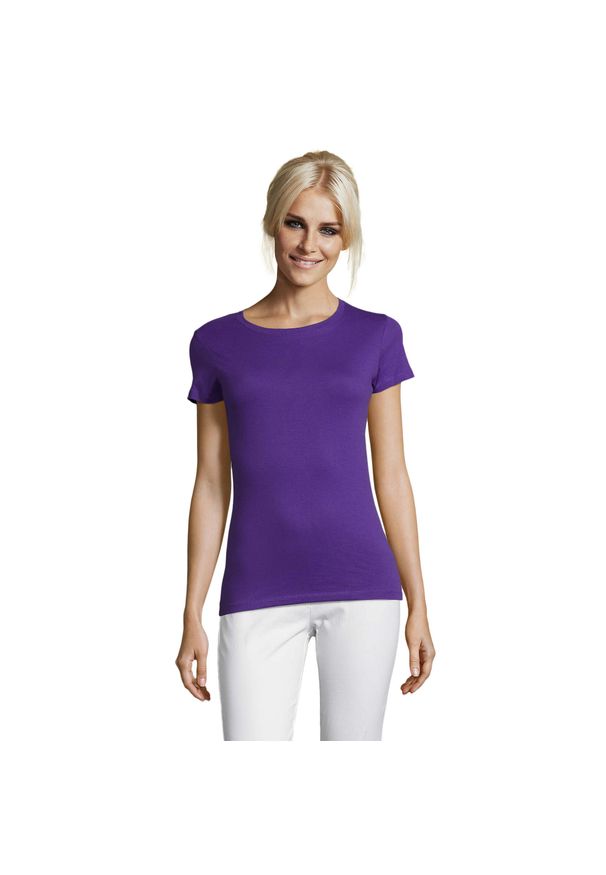 SOL'S - Damska Koszulka Regent. Kolor: fioletowy. Sport: turystyka piesza