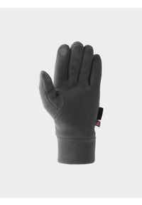 4f - Rękawiczki polarowe Touch Screen uniseks. Kolor: szary. Materiał: polar. Technologia: Primaloft. Sezon: zima #2