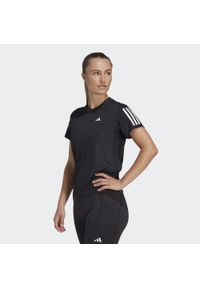 Koszulka do biegania damska Adidas Own the Run Tee. Kolor: czarny. Materiał: materiał. Sport: bieganie