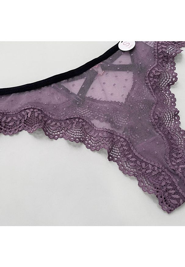 Intica - Stringi koronkowe z ozdobnymi paskami na specjalne okazje Aliana. Kolor: czerwony. Materiał: koronka. Wzór: koronka