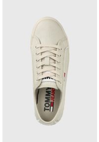 Tommy Jeans tenisówki Flatform damskie kolor szary. Nosek buta: okrągły. Zapięcie: sznurówki. Kolor: szary. Materiał: guma. Obcas: na platformie #2
