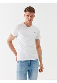 Guess T-Shirt U97M01 K6YW1 Biały Slim Fit. Kolor: biały. Materiał: bawełna