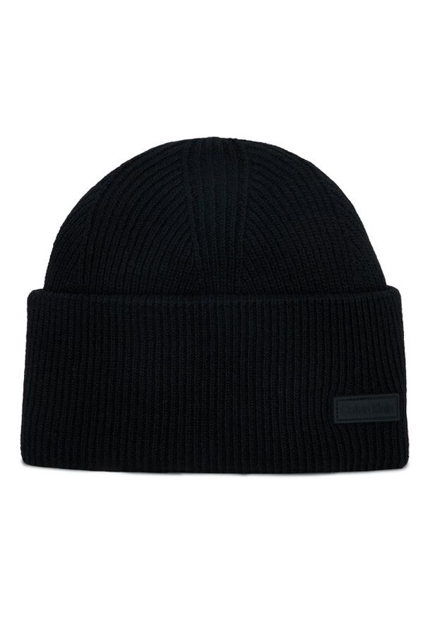 Calvin Klein Czapka Essential Patch Docker K50K510662 Czarny. Kolor: czarny. Materiał: poliamid, materiał