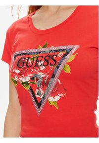 Guess T-Shirt W4YI71 J1314 Czerwony Regular Fit. Kolor: czerwony. Materiał: bawełna