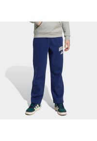 Adidas - Spodnie dziecięce ADIDAS. Kolor: niebieski. Materiał: materiał. Sport: joga i pilates