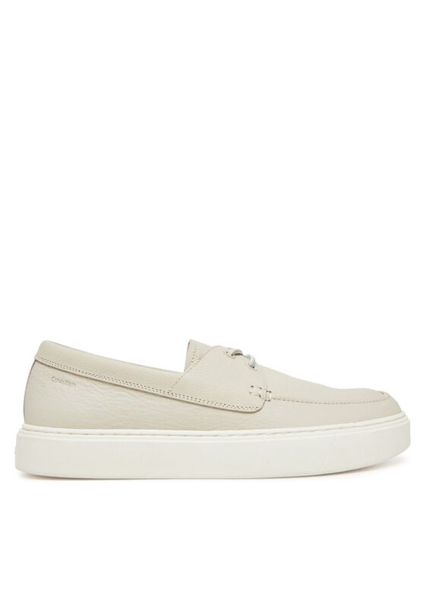 Calvin Klein Mokasyny Hybrid Lace Up Boat Lth HM0HM01812 Écru. Materiał: skóra