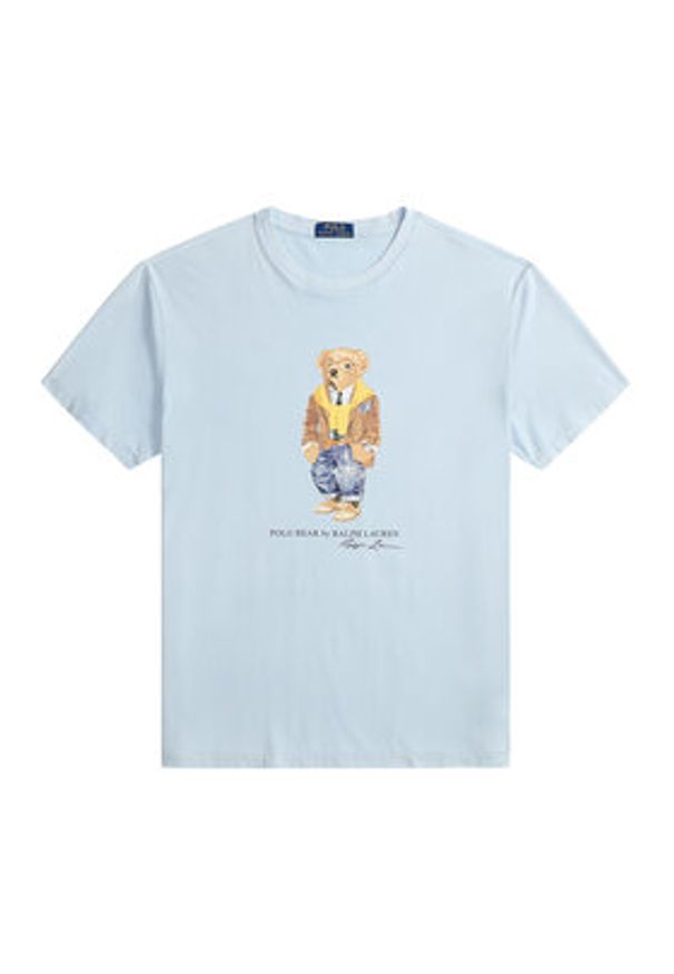 Polo Ralph Lauren T-Shirt 710P07347001 Błękitny Regular Fit. Typ kołnierza: polo. Kolor: niebieski. Materiał: bawełna