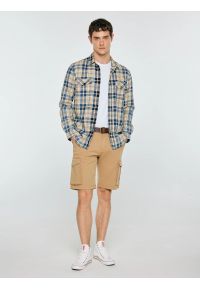 Big-Star - Szorty męskie z kieszeniami cargo beżowe Morrise 801. Okazja: na co dzień. Kolor: beżowy. Materiał: materiał, bawełna, elastan. Styl: casual, sportowy #6