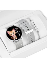 Zestaw KOMUNIA zegarek SMARTWATCH Rubicon RNCF30 silver + bransoletka. Rodzaj zegarka: smartwatch