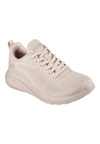 skechers - Buty do chodzenia damskie Skechers Bobs Squad Chaos. Kolor: różowy. Materiał: materiał, syntetyk. Sport: turystyka piesza