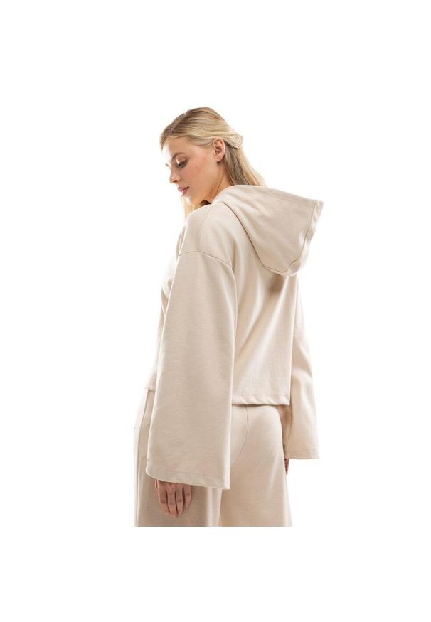 SIROKO - Damska bluza z kapturem Lifestyle Siroko IBZ Tanit Ivory. Typ kołnierza: kaptur. Kolor: biały. Materiał: materiał