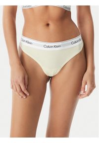 Calvin Klein Underwear Stringi LV00QF8518 Kremowy. Kolor: kremowy. Materiał: bawełna #1