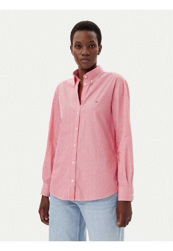 Tommy Jeans Koszula DW0DW20290 Różowy Regular Fit. Kolor: różowy. Materiał: bawełna