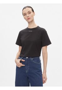 Calvin Klein T-Shirt Metallic Micro Logo T Shirt K20K206967 Czarny Regular Fit. Kolor: czarny. Materiał: bawełna #1