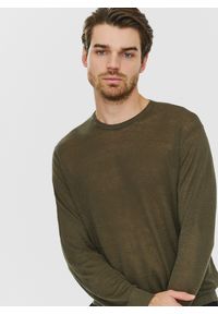 PAKO LORENTE – Zielony lniany sweter P24SP-2X-003-Z-0 - Pako Lorente. Kolor: zielony, niebieski. Materiał: len. Wzór: gładki. Sezon: lato, wiosna