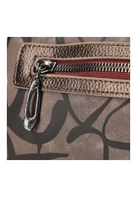 Brązowa Damska Torebka Anekke Premium. Kolor: brązowy. Wzór: nadruk. Materiał: skórzane. Styl: casual #8