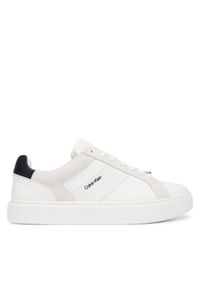 Calvin Klein Sneakersy Classic Cupsole Laceup Tape Lth YM0YM01430 Biały. Kolor: biały. Materiał: skóra