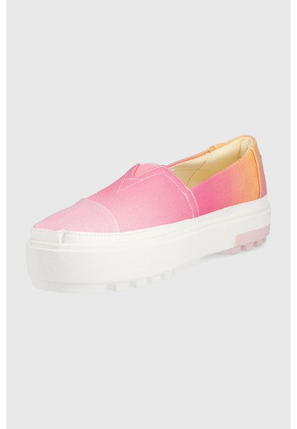 Toms tenisówki ALPARGATA LUG damskie kolor różowy. Kolor: różowy. Materiał: guma. Obcas: na platformie