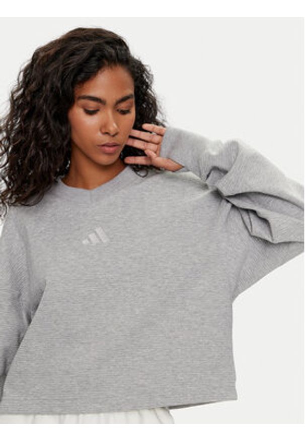 Adidas - adidas Bluza ALL SZN IY6829 Szary Loose Fit. Kolor: szary. Materiał: bawełna