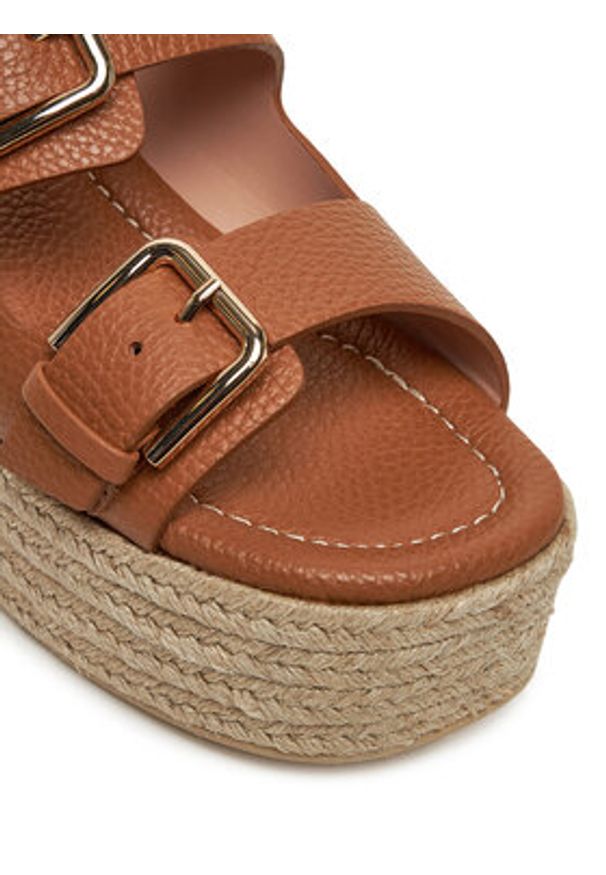 Pollini Espadryle SA28268I0MTD0230 Brązowy. Kolor: brązowy. Materiał: skóra