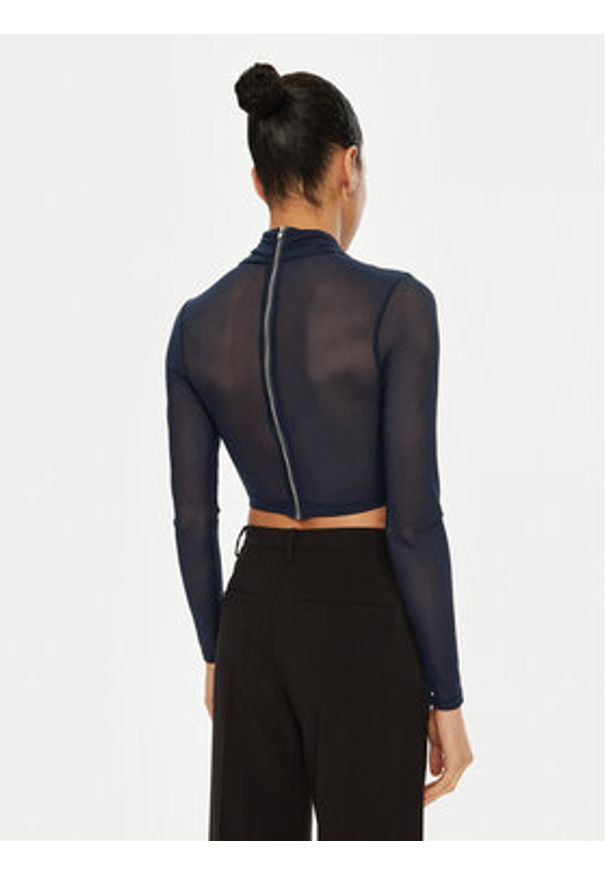 BARDOT Bluzka 55001TB2 Granatowy Slim Fit. Kolor: niebieski. Materiał: syntetyk