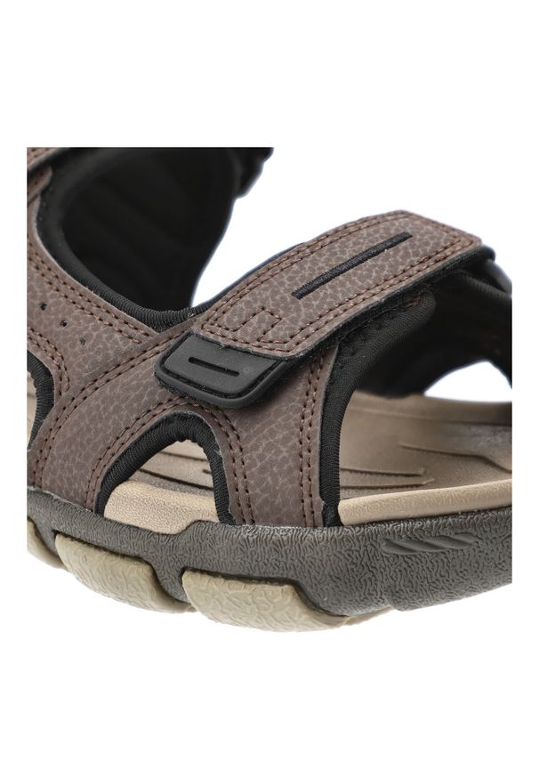 Sandały męskie Wrangler, na platformie wygodne profilowane na rzepy, brązowe, 20251051. Zapięcie: rzepy. Kolor: brązowy. Materiał: materiał. Wzór: paski. Sezon: lato. Obcas: na platformie. Styl: elegancki