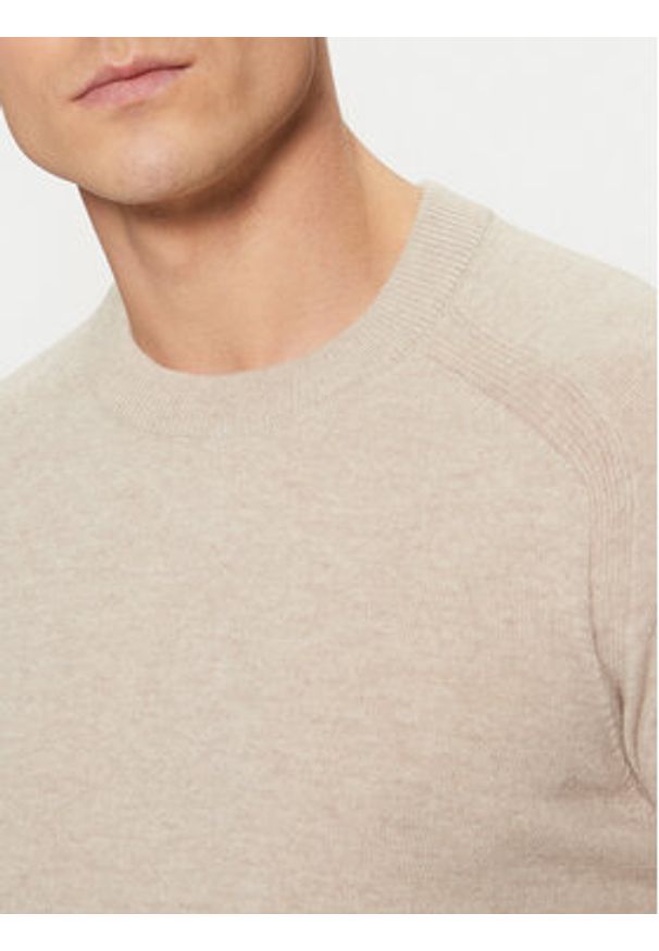 Stone Island Sweter 8115545B4 Beżowy Regular Fit. Kolor: beżowy. Materiał: wełna