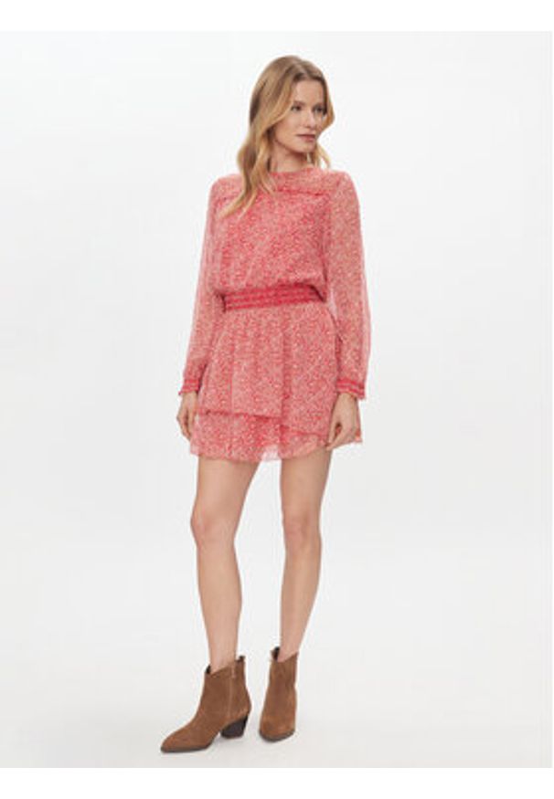 Pepe Jeans Sukienka letnia Bridget PL953440 Różowy Regular Fit. Kolor: różowy. Materiał: syntetyk. Sezon: lato