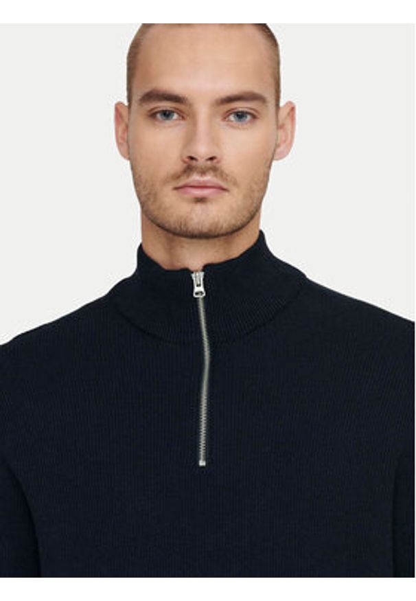 Only & Sons Sweter 22023210 Granatowy Regular Fit. Kolor: niebieski. Materiał: bawełna