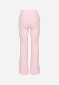 Born2be - Różowe Legginsy Dzwony z Wysokim Stanem i Szeroką Gumką w Talii Idoreia. Okazja: na co dzień. Stan: podwyższony. Kolor: różowy. Styl: casual, elegancki