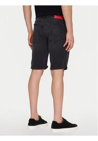 Hugo - HUGO Szorty jeansowe 50539932 Czarny Slim Fit. Kolor: czarny. Materiał: bawełna #5