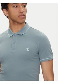 Calvin Klein Jeans Polo J30J315603 Niebieski Slim Fit. Typ kołnierza: polo. Kolor: niebieski. Materiał: bawełna