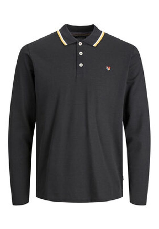 Jack & Jones Polo 12174038 Czarny Regular Fit. Typ kołnierza: polo. Kolor: czarny. Materiał: syntetyk, bawełna
