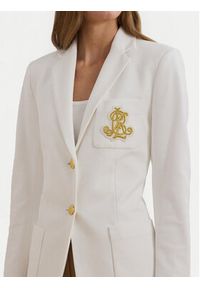 Lauren Ralph Lauren Marynarka Spsu20 200797305 Biały Regular Fit. Kolor: biały. Materiał: bawełna