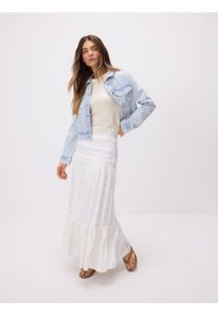 Reserved - Koronkowa spódnica maxi - biały. Kolor: biały. Materiał: koronka