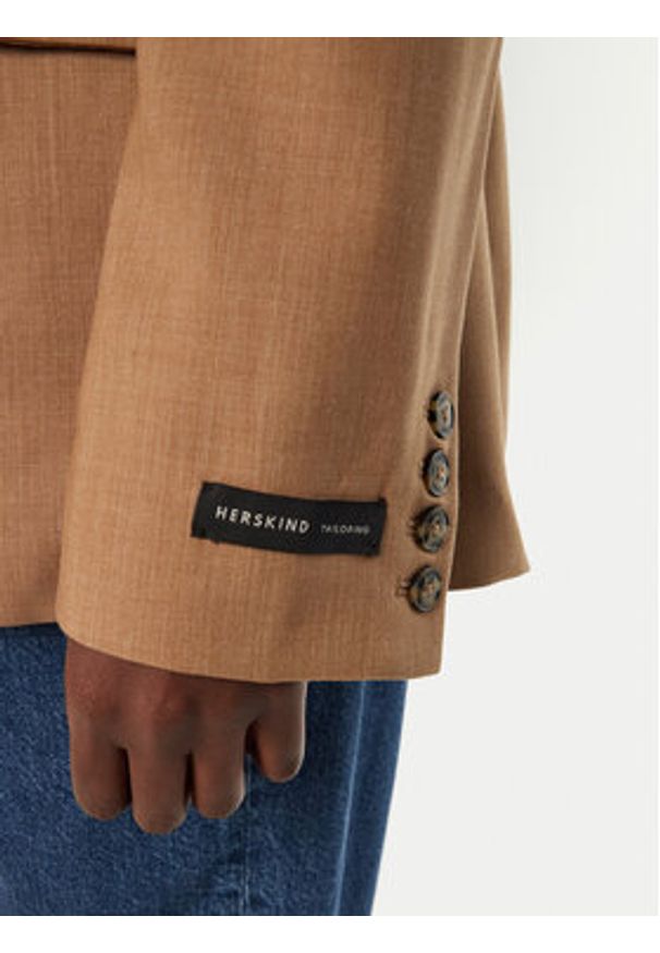 Herskind Marynarka Laila 5411177 Beżowy Slim Fit. Kolor: beżowy. Materiał: wiskoza, syntetyk