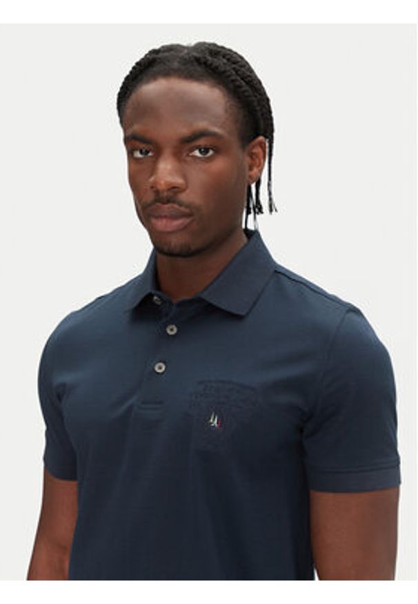 Aeronautica Militare Polo 251PO1863J682 Granatowy Regular Fit. Typ kołnierza: polo. Kolor: niebieski. Materiał: bawełna