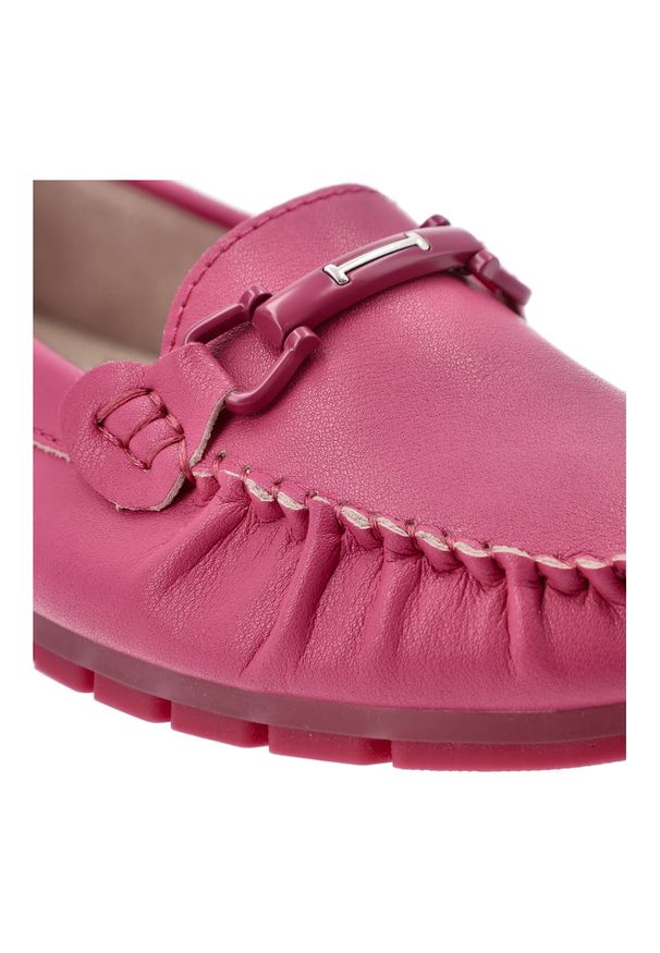 Różowe Mokasyny S.Barski Modne Obuwie Damskie. Okazja: na co dzień, na spacer. Zapięcie: klamry. Kolor: różowy. Materiał: materiał. Szerokość cholewki: normalna. Styl: casual, elegancki