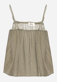 Born2be - Zielony Top z Wiskozą Ozdobiony Koralikami Emiriona. Okazja: na co dzień. Kolor: zielony. Materiał: wiskoza. Długość rękawa: na ramiączkach. Wzór: aplikacja. Styl: klasyczny, casual, elegancki #3
